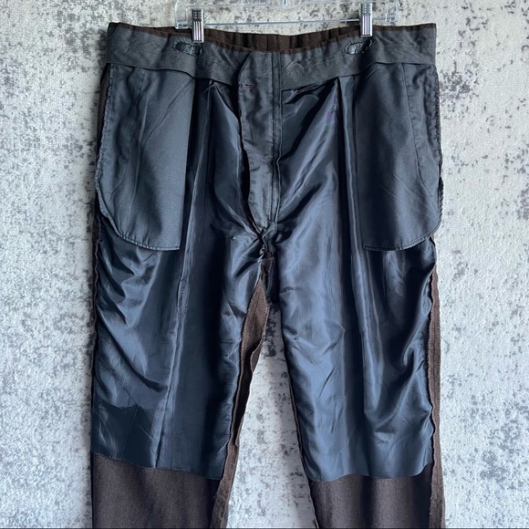 Austin Reed Trousers Mens Size 42 Pants Brown Wool Blend Pleated Casual London - Picture 8 of 10